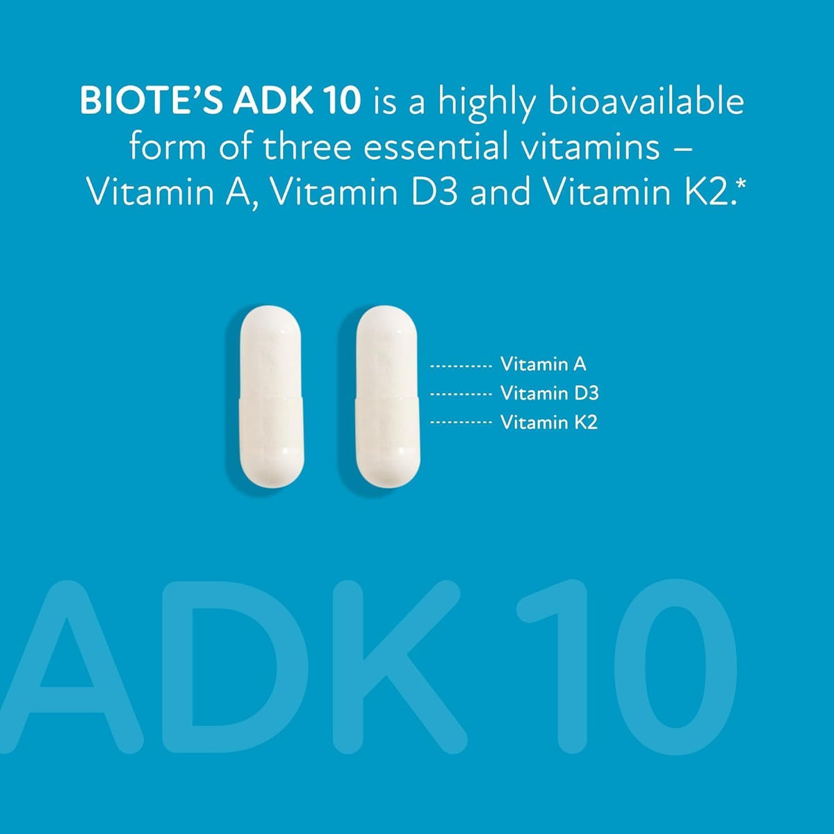 Biote Nutraceuticals ADK 10 | Immunity & Cardiovascular Support|90 Capsules BIOTE®
