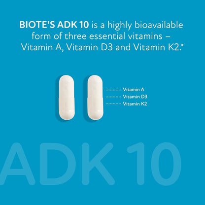 Biote Nutraceuticals ADK 10 | Immunity & Cardiovascular Support|90 Capsules BIOTE®